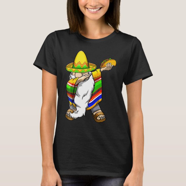 Camiseta Gnome mexicano de dabeo Cinco de Mayo Poncho Sombr (Anverso)