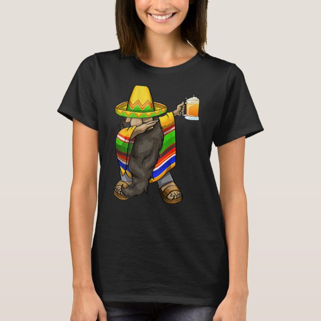 Camiseta Gnome mexicano de dabeo Cinco de Mayo Poncho Sombr (Anverso)