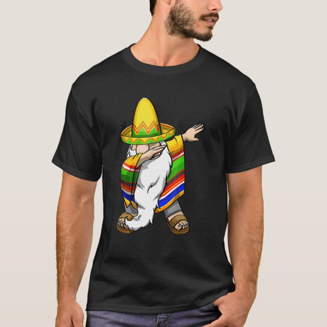 Camiseta Gnome mexicano de dabeo Cinco de Mayo Poncho Sombr (Anverso)