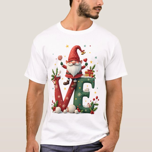 Camiseta Gnome Navidad AMOR (Anverso)