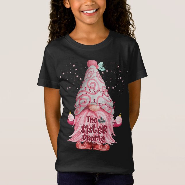 Camiseta Gnome Navidades Coincidentes Pjs Para Hermanas Fam (Anverso)