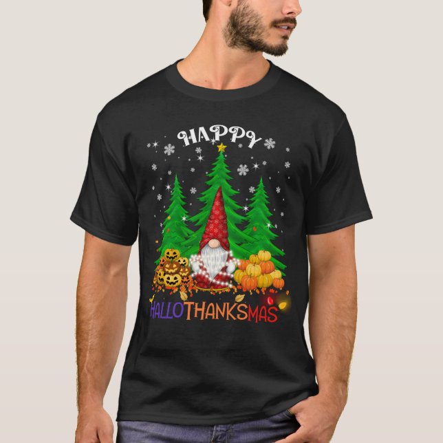 Camiseta Gnome Navidades del Día de Acción de Gracias de Ha (Anverso)