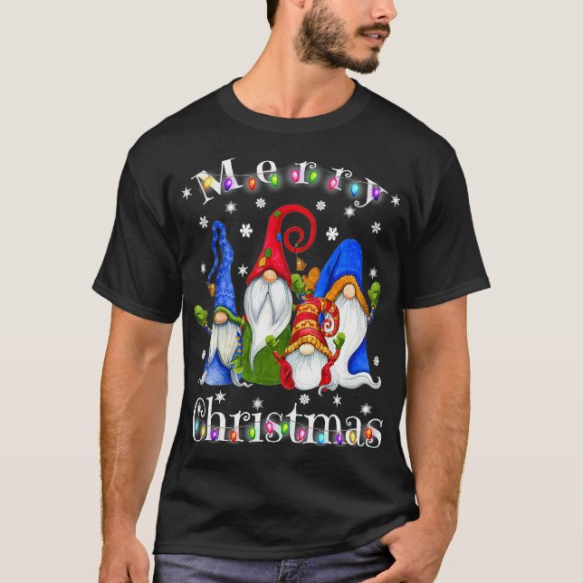 Camiseta Gnome Navidades Pajamas Garden Gnome Merry Christ (Anverso)