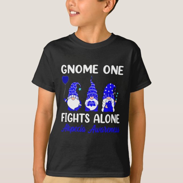 Camiseta Gnome One combate solo la cinta azul Alopecia Awar (Anverso)