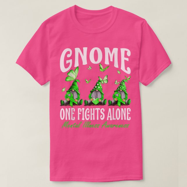 Camiseta Gnome One lucha sola contra la enfermedad mental (Diseño del anverso)