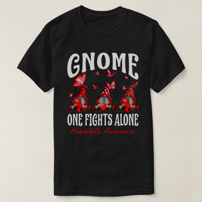 Camiseta Gnome One lucha sola contra la hemofilia (Diseño del anverso)