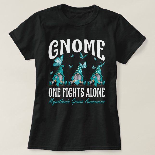 Camiseta Gnome One lucha sola contra la miastenia Gravis Aw (Diseño del anverso)