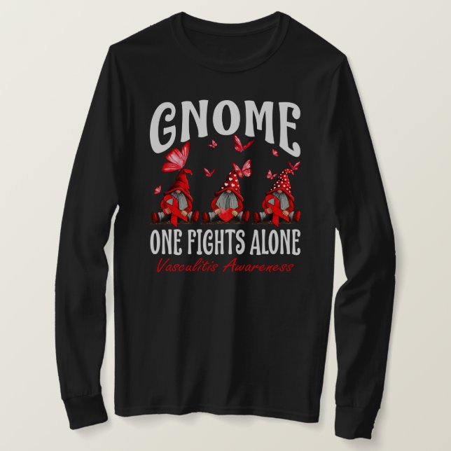 Camiseta Gnome One lucha sola contra la Vasculitis Concienc (Anverso del diseño)