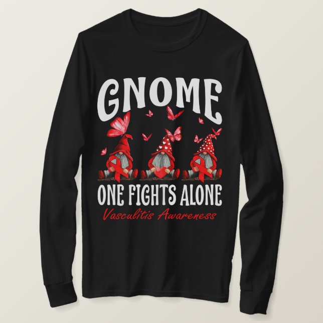 Camiseta Gnome One lucha sola contra la Vasculitis Concienc (Anverso del diseño)
