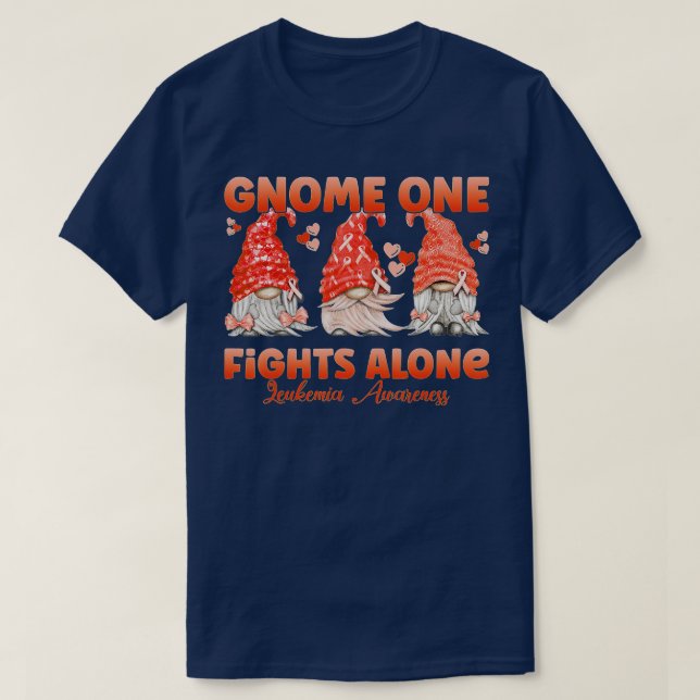 Camiseta Gnome One lucha solo contra la leucemia Naranja Co (Diseño del anverso)