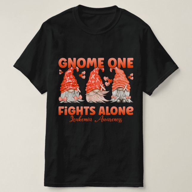 Camiseta Gnome One lucha solo contra la leucemia Naranja Co (Diseño del anverso)