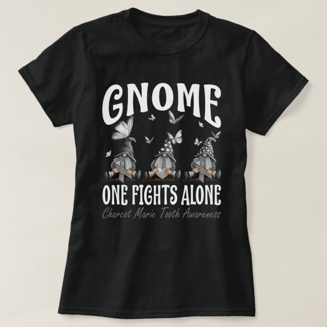 Camiseta Gnome One Pelea Sola Charcot Marie Tooth Awarene (Diseño del anverso)