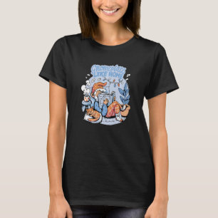 Camiseta Gnome Place Como Hogar Cosy Leyendo Gato Chill