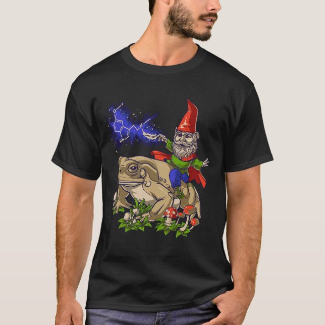 Camiseta Gnome Riding Bufo Alvarius Toad 5 Meo Dmt Psychede (Anverso)