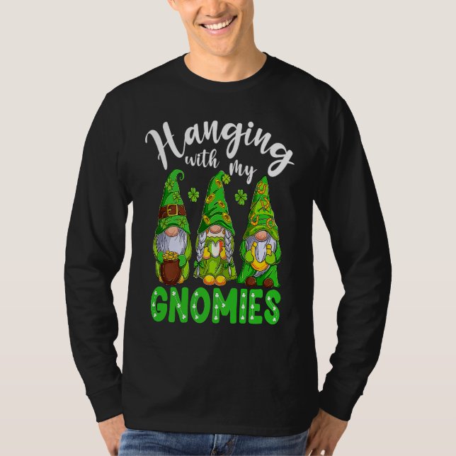 Camiseta Gnome St Patricks Day Hanging With My Gnomies Sham (Anverso)