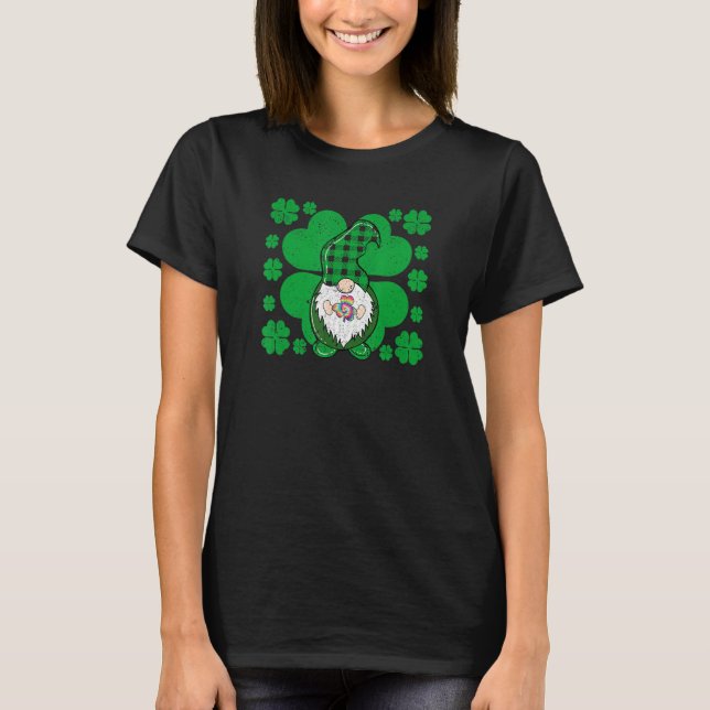 Camiseta Gnome Tie Dye Shamrock Clover St Patricks Day Hipp (Anverso)