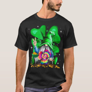 Camiseta Gnome Tie Dye Shamrock Día de las Mujeres