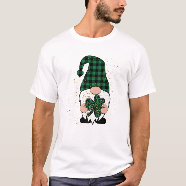 Camiseta Gnome Verde Amantes Shamrock Leprechaun St Pa (Anverso)