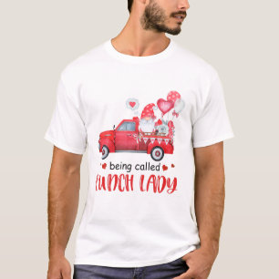 Camiseta Gnome Vintage Truck Love Being Lunch Lady Valentin