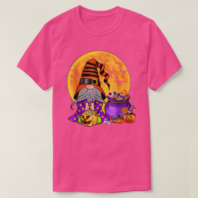 Camiseta Gnome Witch Halloween Costume Calabaza otoño otoño (Diseño del anverso)
