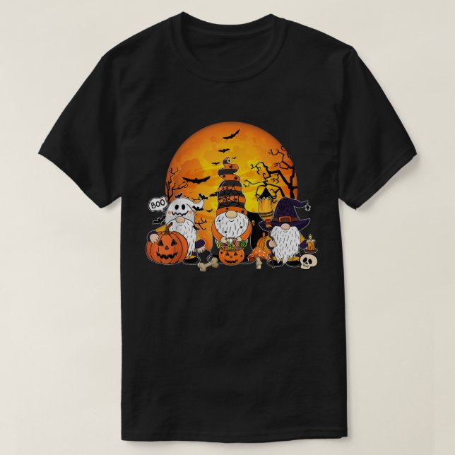 Camiseta Gnome Witch Halloween Disstume Gnomies Calabaza Au (Diseño del anverso)