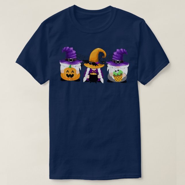 Camiseta Gnome Witch Jackolantern Bat Spider Halloween Cost (Diseño del anverso)