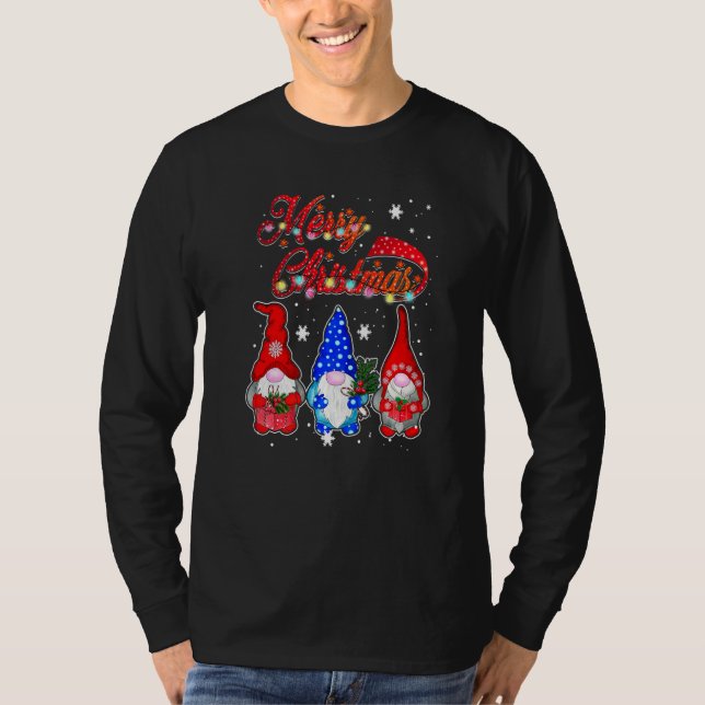 Camiseta Gnome Xmas Pajamas Garden Merry Christmas Matching (Anverso)