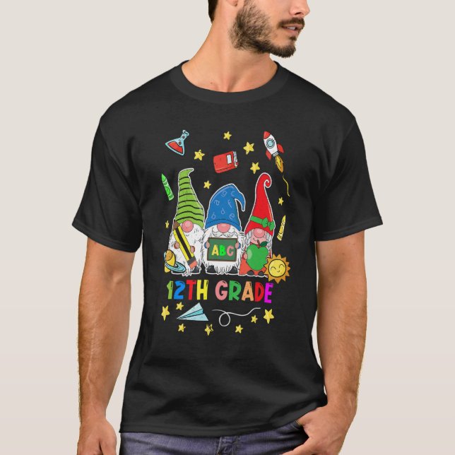 Camiseta Gnomes 12º profesor de primer día de primer grado  (Anverso)