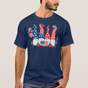 Camiseta Gnomes 4 De Julio Hombres Mujeres Chicas Bandera E