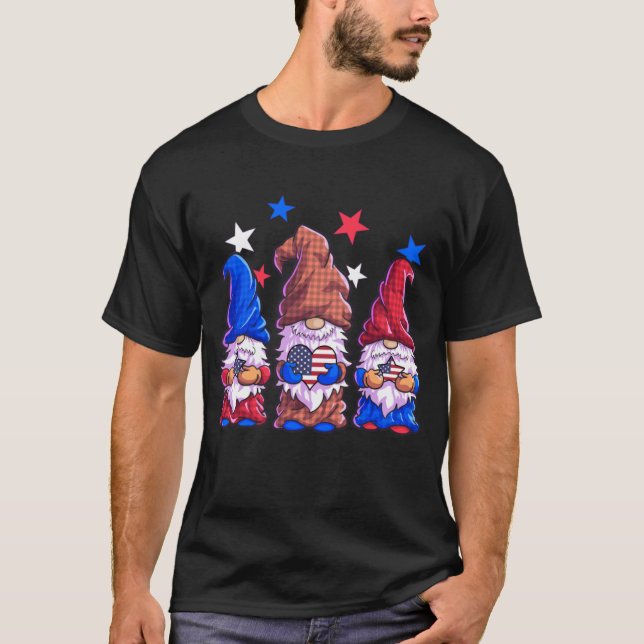 Camiseta Gnomes 4 De Julio Mujeres Chicas Estrellas De Band (Anverso)