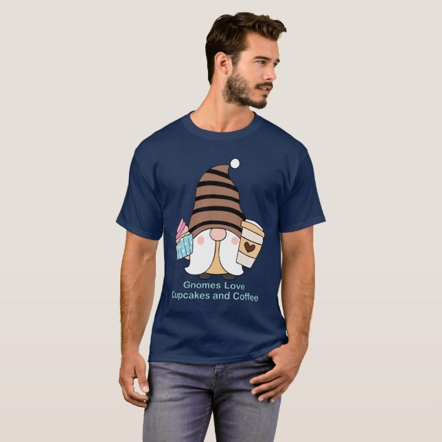 Camiseta Gnomes adoran pasteles y café unisex (Anverso completo)
