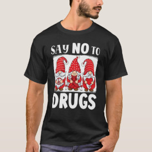 Camiseta Gnomes apoyan la paz roja esperanza amor Anti drog