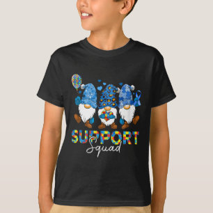 Camiseta Gnomes Autism Awareness Support Squad Blue Ribbon