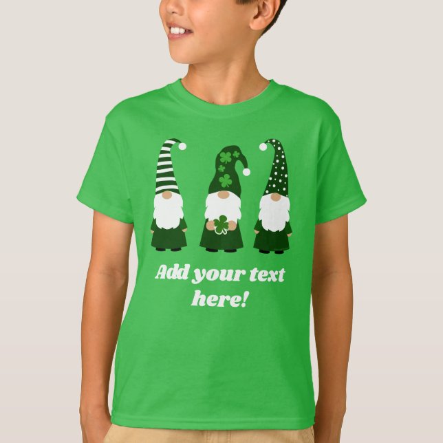 Camiseta Gnomes Boy o Chica del Día del Santo Patrón (Anverso)