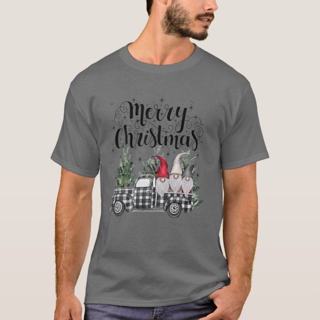 Camiseta Gnomes Camión de Árbol de Navidad Gnomes Feliz Nav (Anverso)