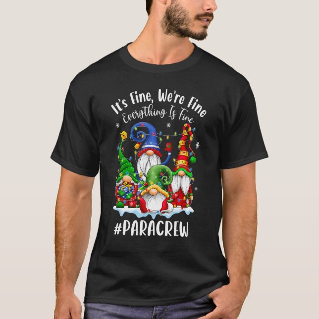 Camiseta Gnomes Christmas Light I'm Fine Everything Is Fine (Anverso)