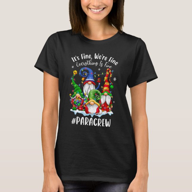 Camiseta Gnomes Christmas Light I'm Fine Everything Is Fine (Anverso)