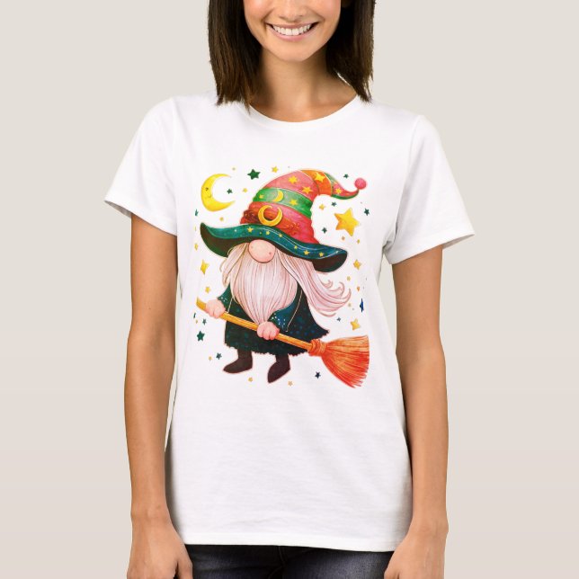 Camiseta Gnomes con broomstick (Anverso)