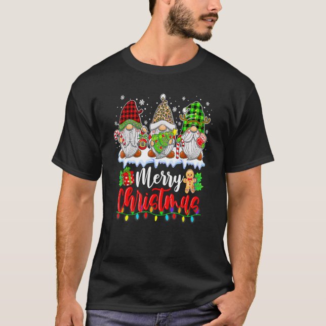Camiseta Gnomes Cute Gnomes Merry Christmas Light Gnome Xma (Anverso)