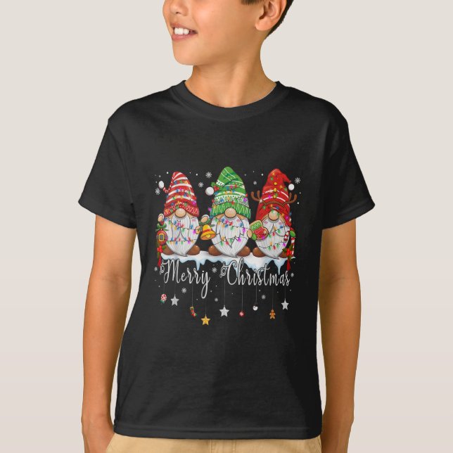 Camiseta Gnomes Cute Gnomes Merry Christmas Light Gnome Xma (Anverso)