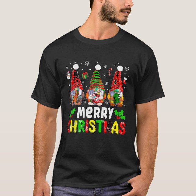 Camiseta Gnomes Cute Gnomes Merry Christmas Light Gnome Xma (Anverso)