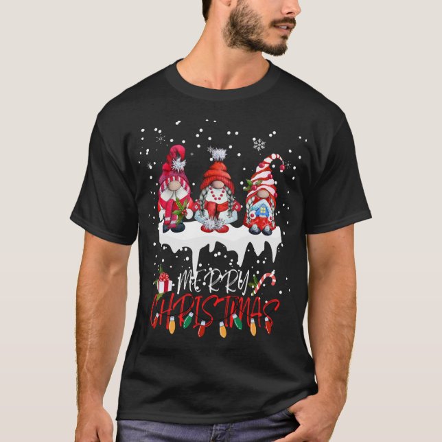 Camiseta Gnomes Cute Gnomes Merry Christmas Light Gnome Xma (Anverso)