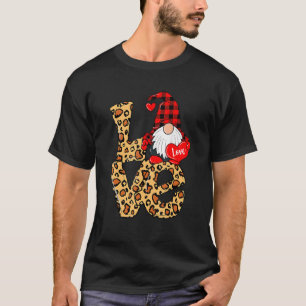 Camiseta Gnomes Cute Valentines Love Leopard Plaid Couple M