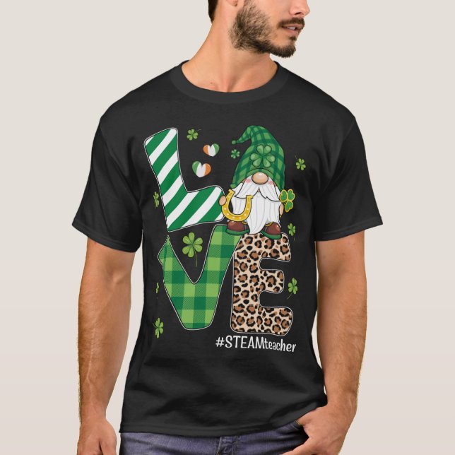 Camiseta Gnomes de amor profesor de vapor St Patricks Day L (Anverso)