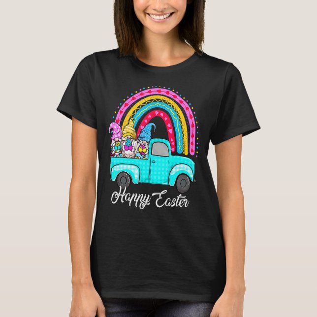 Camiseta Gnomes de arcoiris con huevo conejito cazando cami (Anverso)