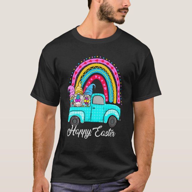 Camiseta Gnomes de arcoiris con huevo conejito cazando cami (Anverso)