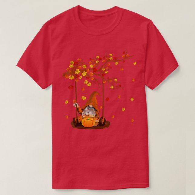 Camiseta Gnomes de calabaza Caen otoño Cute Halloween Thank (Diseño del anverso)