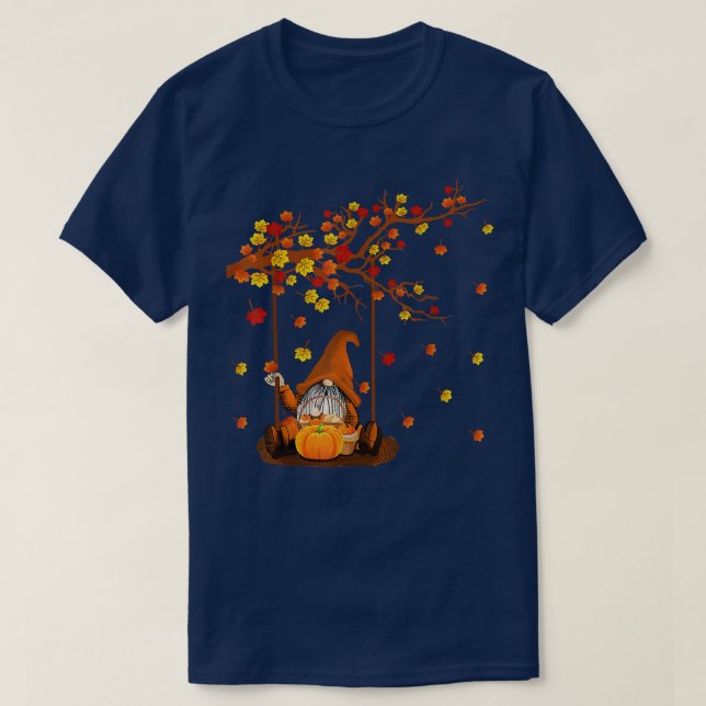 Camiseta Gnomes de calabaza Caen otoño Cute Halloween Thank (Diseño del anverso)