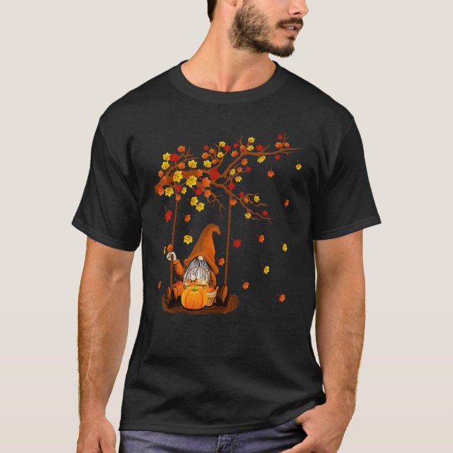 Camiseta Gnomes de calabaza Caen otoño Cute Halloween Thank (Anverso)