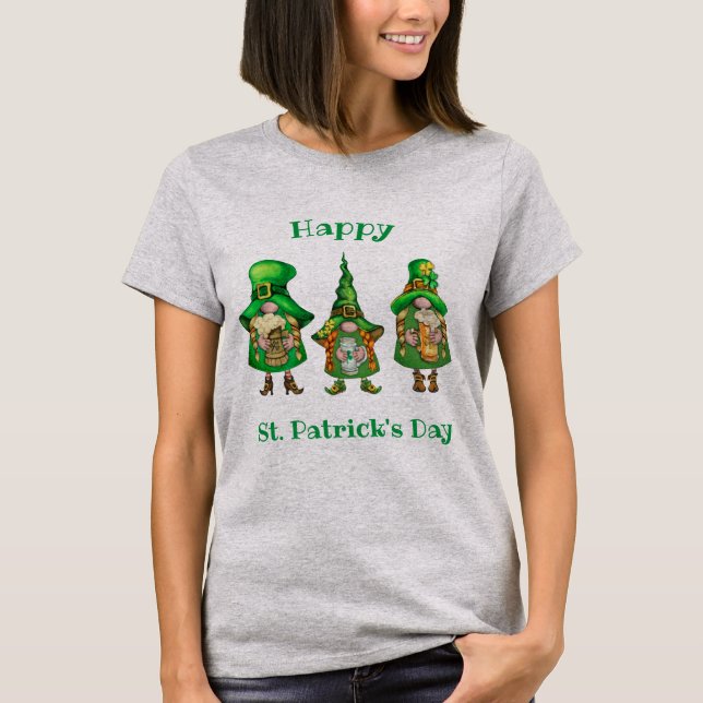 Camiseta Gnomes de Chicas verdes del Día de San Patricio (Anverso)